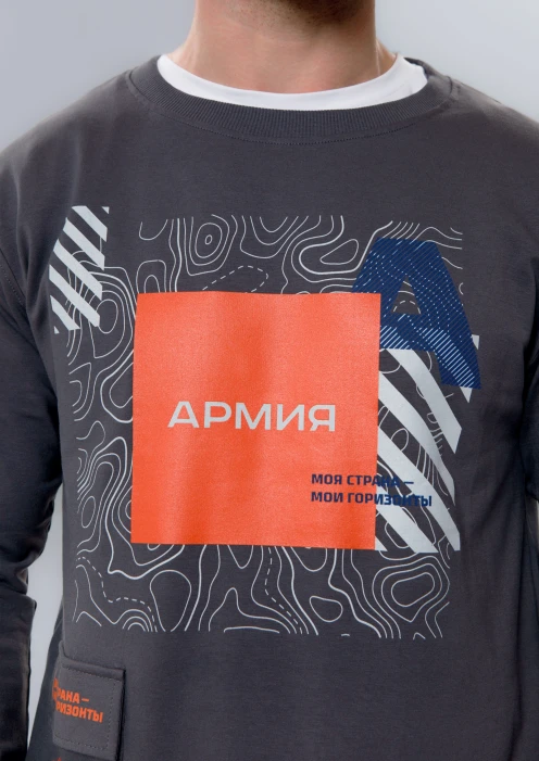 Купить свитшот «моя страна - мои горизонты» серый в интернет-магазине ArmRus по выгодной цене. - изображение 4